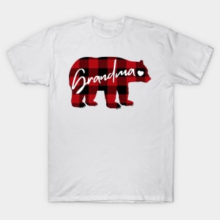 Grandma Bear. Buffalo plaid design T-Shirt